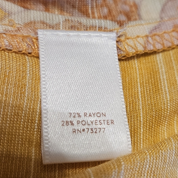 LC Lauren Conrad Womens Large Floral Yellow Blouse - Picture 2 of 5